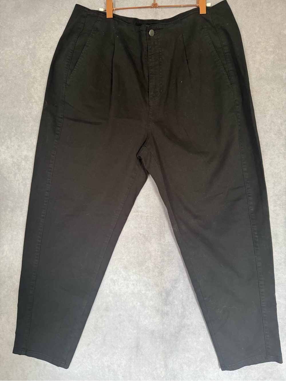 Eileen Fisher Black Pleated Chino Pants Size 18